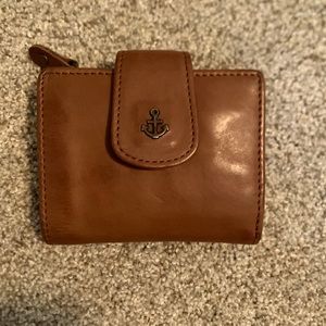 Harbour 2nd Isidora Leather Bi-Fold Wallet Zip Around Cognac Brown Unisex